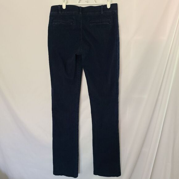 Betabrand Dark Indigo Straight Leg Yoga Denim Pants sz M - Picture 3 of 6
